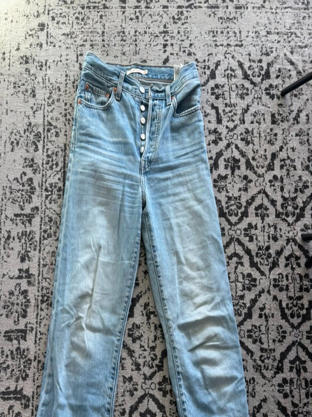Levi's Ribcage Straight Jeans in a light wash